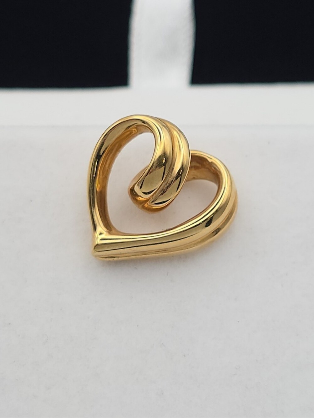 Vintage Fine Jewelry 14k Ma Michael Anthony Open Heart Puffy Pendant Slide